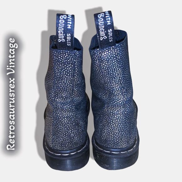 Dr. Martens Silver Metallic Pebble 1460 Pascal Leather Boots, US 9 - Picture 2 of 10